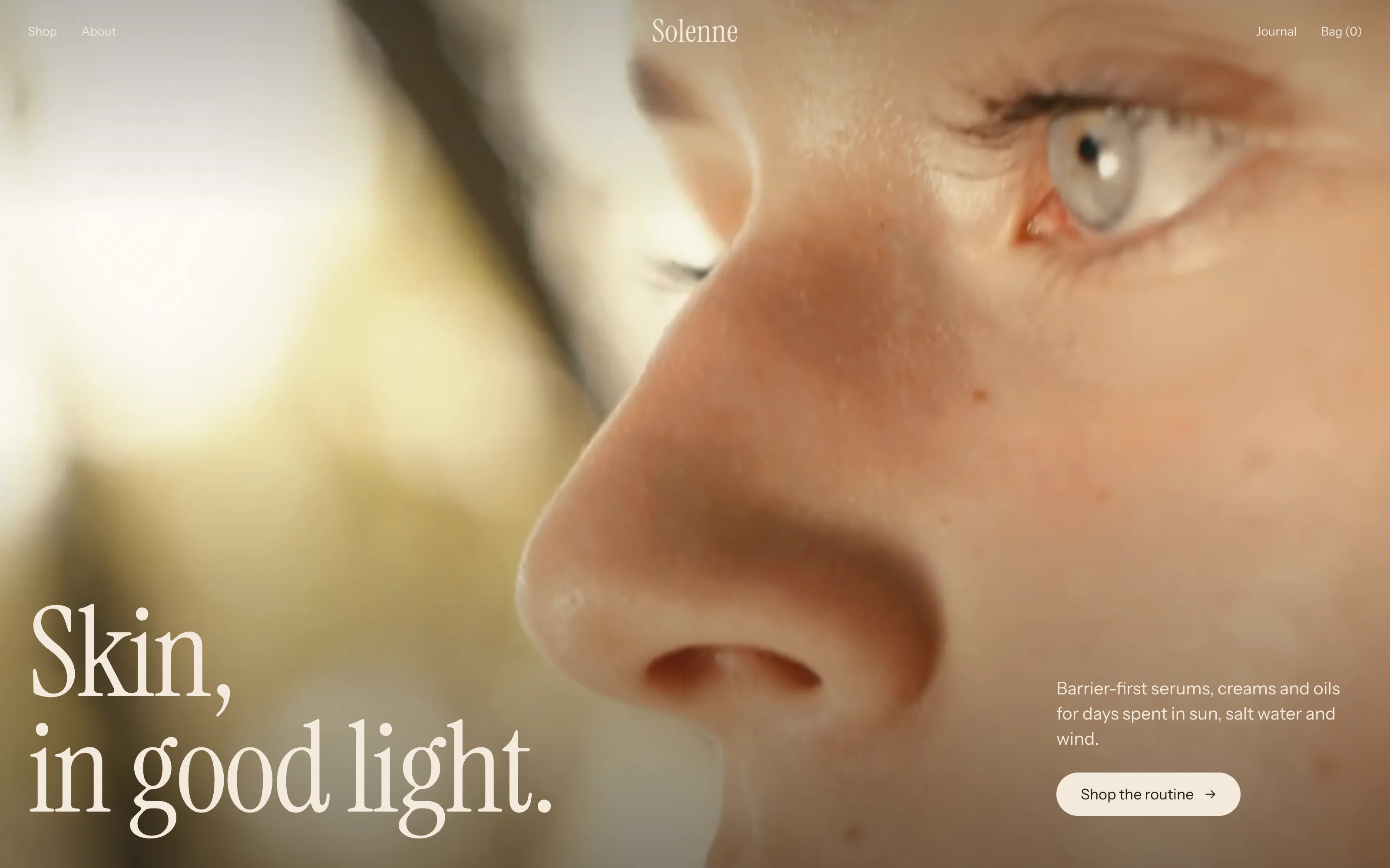 The Solenne template's home page