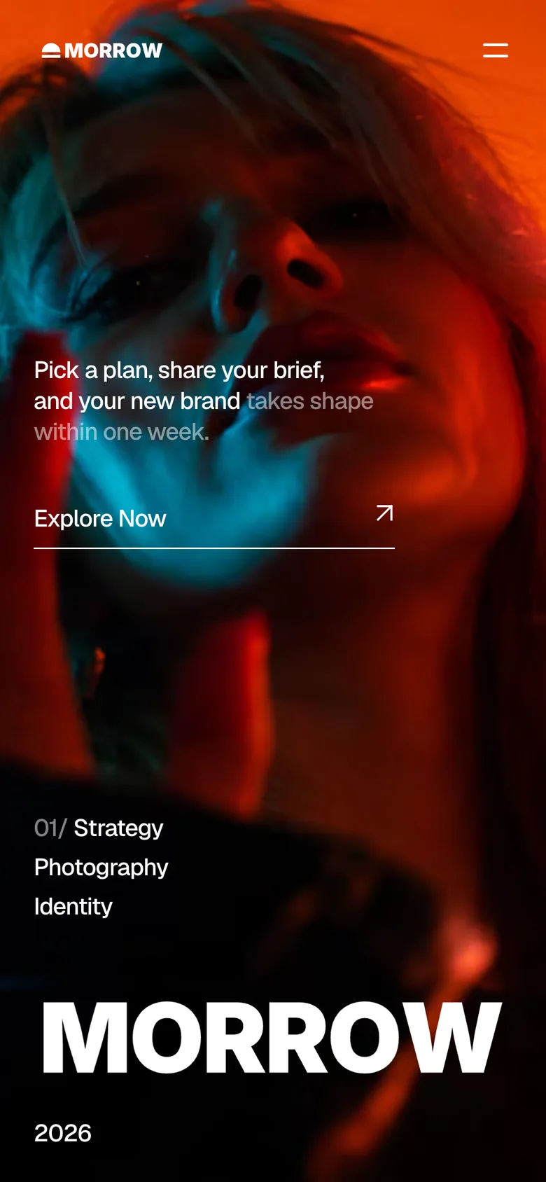 Morrow's home page on a phone